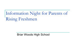 Information Night for Parents of Rising Freshmen