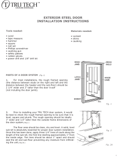 Exterior Steel Door Installation Instructions