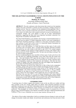 The Solar WOLF-GLEISSBERG Cycle and it`s Influence on the Earth