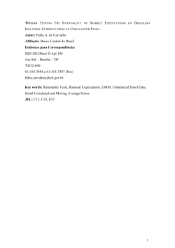 T&iacute;tulo: Testing The Rationality of Market Expectations on Brazilian