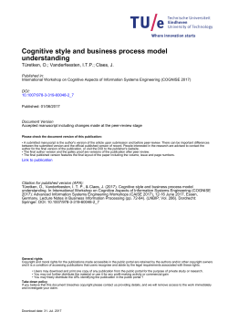 Cognitive style and business process model understanding