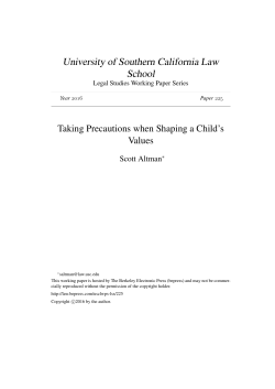 Taking Precautions when Shaping a Child`s Values