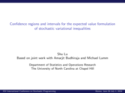 Confidence regions and intervals for the expected value formulation