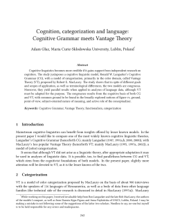 Cognition, categorization and language