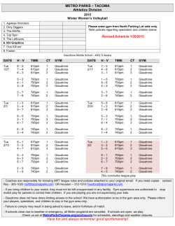 METRO PARKS &ndash; TACOMA Athletics Division Have fun and always