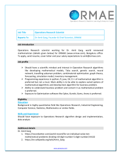 Job Title Operations Research Scientist Reports To Dr Amit