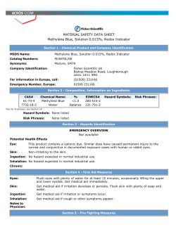 MATERIAL SAFETY DATA SHEET Methylene Blue, Solution 0.015