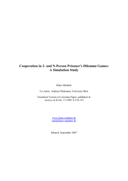 and N-Person Prisoner`s Dilemma Games
