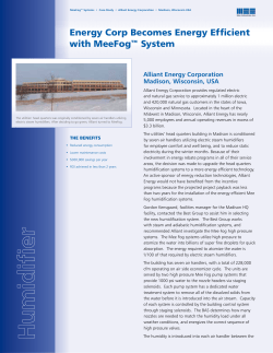 Energy Corp Becomes Energy Efficient with MeeFog&trade; System