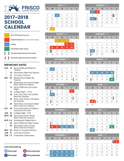 2017&ndash;2018 school calendar