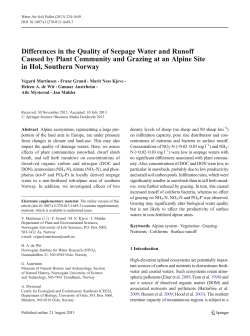 Differences in the Quality of Seepage Water and Runoff Caused by