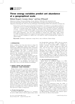 Three energy variables predict ant abundance at a geographical scale
