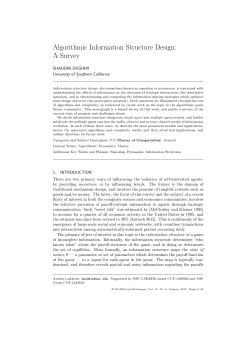Algorithmic Information Structure Design: A Survey