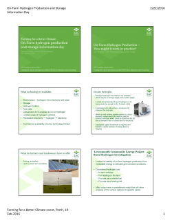 On Farm hydrogen production and storage information day
