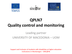 QPLN7 Quality control and monitoring