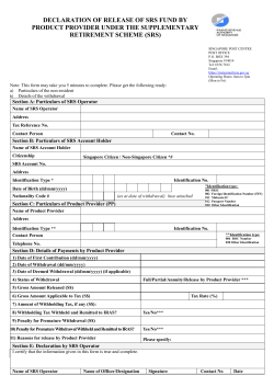Form for Declaration of Release of SRS Fund by Product
