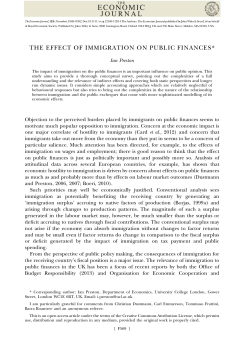 The Effect of Immigration on Public Finances