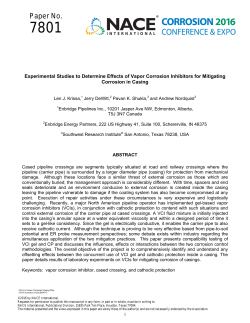 7801: Analysis and Evaluation of Cathodic Protection within a Vapor
