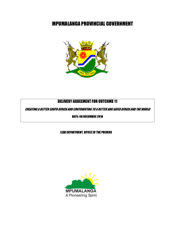 5. linking outputs to outcome 11 - Mpumalanga Provincial Government