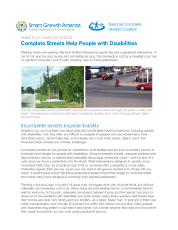Complete Streets Help People with Disabilities Incomplete streets