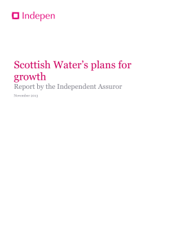 Scottish Water`s plans for growth - Water Industry Commission for