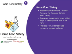 Food Safety Presentation - Academy of Nutrition and Dietetics