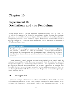 Oscillations and the Pendulum