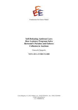 Self-Defeating Antitrust Laws How Leniency Programs Solve