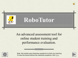 Student Tests - RoboTutor Software
