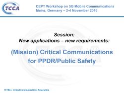 Critical Communications for PPDR/Public Safety TETRA +