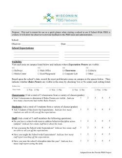 Tier 1 Walkthrough Tool - Wisconsin PBIS Network