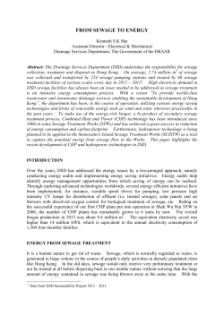 FROM SEWAGE TO ENERGY