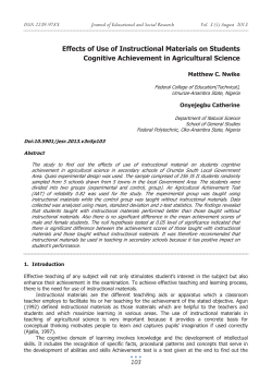 Effects of Use of Instructional Materials on Students Cognitive