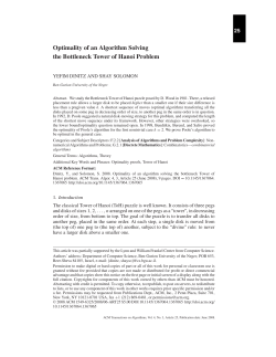 Optimality of an Algorithm Solving the Bottleneck Tower of Hanoi