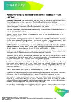Melbourne`s highly anticipated residential address receives approval