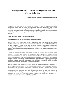 The Organizational Career Management and the Career Behavior