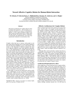 Toward Affective Cognitive Robots for Human