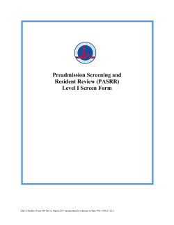 PASRR - The Agency For Health Care Administration