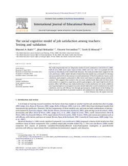 The social cognitive model of job satisfaction among teachers