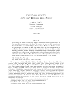 There Goes Gravity: How eBay Reduces Trade Costs , Andreas