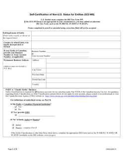 Self-Certification of Non-U.S. Status for Entities (SCE-W8)