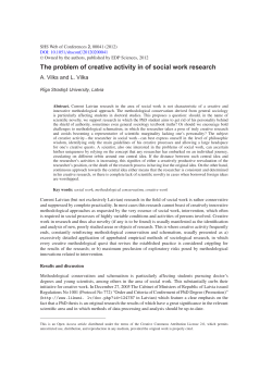 The problem of creative activity in of social work research