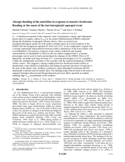 Abrupt shoaling of the nutricline in response to massive freshwater
