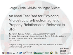 Large Grain CBMM Nb Ingot Slices: An Ideal Test