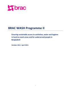 BRAC WASH Programme II - Dutch Embassy in Singapore
