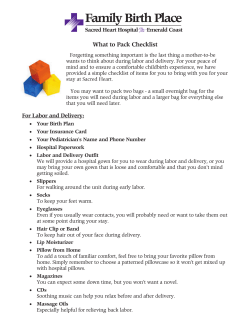 Packing Checklist - Sacred Heart Hospital on the Emerald Coast