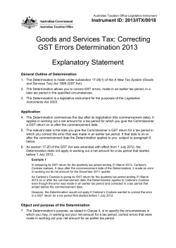 Correcting GST Errors Determination 2013