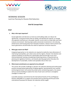 Land Use Planning for Disaster Risk Reduction