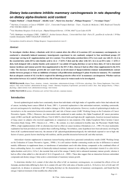 Dietary beta-carotene inhibits mammary - HAL
