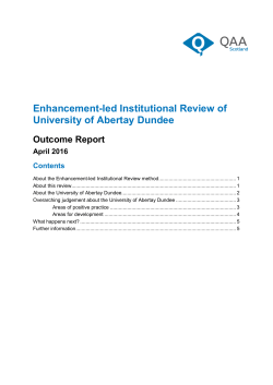 Enhancement-led Institutional Review, University of Abertay Dundee